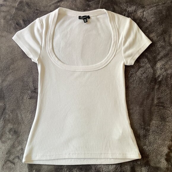 Dynamite Scoopneck Ribbed Tee (x2) White and Black size Small - Picture 2 of 7